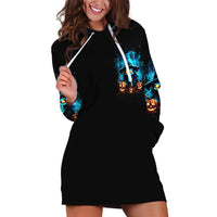 Witch Skull Halloween Hoodie Dress I Didn't Becom A Witch - Wonder Print Shop