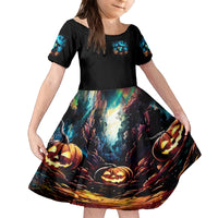 Witch Skull Halloween Kid Short Sleeve Dress I Didn't Becom A Witch - Wonder Print Shop