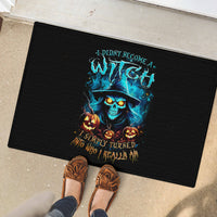 Witch Skull Halloween Rubber Doormat I Didn't Becom A Witch - Wonder Print Shop