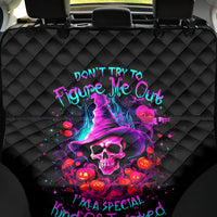 Witch Pumkin Skull Back Car Seat Cover Don't Try To Figure Me Out I'm A Special - Wonder Print Shop