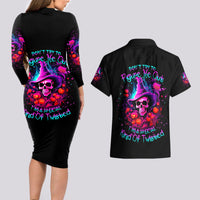 Witch Pumkin Skull Couples Matching Long Sleeve Bodycon Dress and Hawaiian Shirt Don't Try To Figure Me Out I'm A Special - Wonder Print Shop