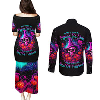 Witch Pumkin Skull Couples Matching Puletasi Dress and Long Sleeve Button Shirt Don't Try To Figure Me Out I'm A Special - Wonder Print Shop
