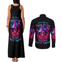 Witch Pumkin Skull Couples Matching Tank Maxi Dress and Long Sleeve Button Shirt Don't Try To Figure Me Out I'm A Special - Wonder Print Shop