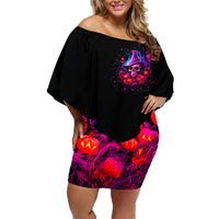 Witch Pumkin Skull Family Matching Off Shoulder Short Dress and Hawaiian Shirt Don't Try To Figure Me Out I'm A Special - Wonder Print Shop