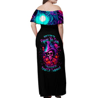 Witch Pumkin Skull Off Shoulder Maxi Dress Don't Try To Figure Me Out I'm A Special - Wonder Print Shop