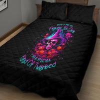 Witch Pumkin Skull Quilt Bed Set Don't Try To Figure Me Out I'm A Special - Wonder Print Shop