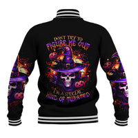 Wizard Skull Halloween Baseball Jacket Don't Try To Figure Me Out I'm A Special - Wonder Print Shop