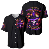 Wizard Skull Halloween Baseball Jersey Don't Try To Figure Me Out I'm A Special - Wonder Print Shop