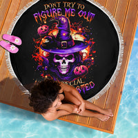 Wizard Skull Halloween Beach Blanket Don't Try To Figure Me Out I'm A Special - Wonder Print Shop