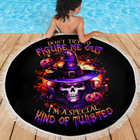 Wizard Skull Halloween Beach Blanket Don't Try To Figure Me Out I'm A Special - Wonder Print Shop