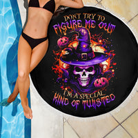 Wizard Skull Halloween Beach Blanket Don't Try To Figure Me Out I'm A Special - Wonder Print Shop