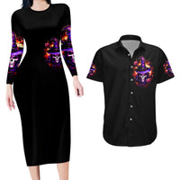 Wizard Skull Halloween Couples Matching Long Sleeve Bodycon Dress and Hawaiian Shirt Don't Try To Figure Me Out I'm A Special - Wonder Print Shop