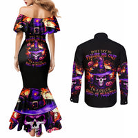 Wizard Skull Halloween Couples Matching Mermaid Dress and Long Sleeve Button Shirt Don't Try To Figure Me Out I'm A Special DT01