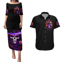 Wizard Skull Halloween Couples Matching Puletasi Dress and Hawaiian Shirt Don't Try To Figure Me Out I'm A Special - Wonder Print Shop