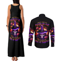 Wizard Skull Halloween Couples Matching Tank Maxi Dress and Long Sleeve Button Shirt Don't Try To Figure Me Out I'm A Special - Wonder Print Shop