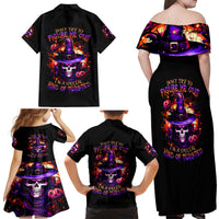 Wizard Skull Halloween Family Matching Off Shoulder Maxi Dress and Hawaiian Shirt Don't Try To Figure Me Out I'm A Special - Wonder Print Shop