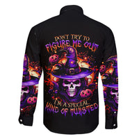 Wizard Skull Halloween Family Matching Off Shoulder Maxi Dress and Hawaiian Shirt Don't Try To Figure Me Out I'm A Special - Wonder Print Shop