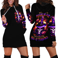 Wizard Skull Halloween Hoodie Dress Don't Try To Figure Me Out I'm A Special - Wonder Print Shop