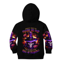 Wizard Skull Halloween Kid Hoodie Don't Try To Figure Me Out I'm A Special - Wonder Print Shop