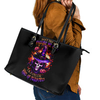 Wizard Skull Halloween Leather Tote Bag Don't Try To Figure Me Out I'm A Special - Wonder Print Shop