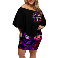 Wizard Skull Halloween Off Shoulder Short Dress Don't Try To Figure Me Out I'm A Special - Wonder Print Shop