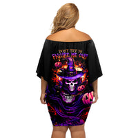 Wizard Skull Halloween Off Shoulder Short Dress Don't Try To Figure Me Out I'm A Special - Wonder Print Shop