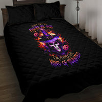 Wizard Skull Halloween Quilt Bed Set Don't Try To Figure Me Out I'm A Special - Wonder Print Shop