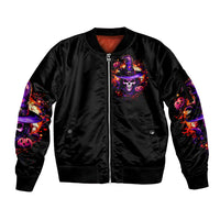 Wizard Skull Halloween Sleeve Zip Bomber Jacket Don't Try To Figure Me Out I'm A Special - Wonder Print Shop
