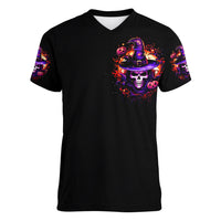 Wizard Skull Halloween Women V Neck T Shirt Don't Try To Figure Me Out I'm A Special - Wonder Print Shop