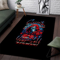 Lady Skull Area Rug They Ask You To Be Yourself And Yet They Judge You - Wonder Print Shop