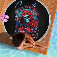 Lady Skull Beach Blanket They Ask You To Be Yourself And Yet They Judge You - Wonder Print Shop