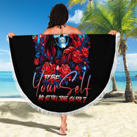 Lady Skull Beach Blanket They Ask You To Be Yourself And Yet They Judge You - Wonder Print Shop