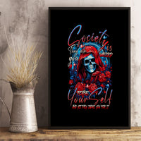 Lady Skull Canvas Wall Art They Ask You To Be Yourself And Yet They Judge You - Wonder Print Shop