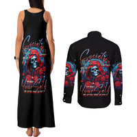 Lady Skull Couples Matching Tank Maxi Dress and Long Sleeve Button Shirt They Ask You To Be Yourself And Yet They Judge You - Wonder Print Shop