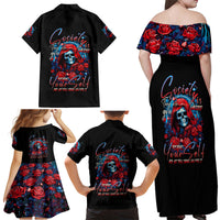 Lady Skull Family Matching Off Shoulder Maxi Dress and Hawaiian Shirt They Ask You To Be Yourself And Yet They Judge You - Wonder Print Shop
