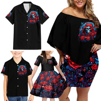 Lady Skull Family Matching Off Shoulder Short Dress and Hawaiian Shirt They Ask You To Be Yourself And Yet They Judge You - Wonder Print Shop