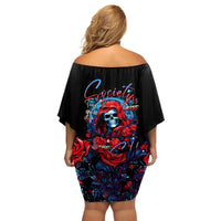 Lady Skull Family Matching Off Shoulder Short Dress and Hawaiian Shirt They Ask You To Be Yourself And Yet They Judge You - Wonder Print Shop