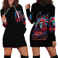 Lady Skull Hoodie Dress They Ask You To Be Yourself And Yet They Judge You - Wonder Print Shop