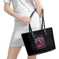 Lady Skull Leather Tote Bag They Ask You To Be Yourself And Yet They Judge You - Wonder Print Shop
