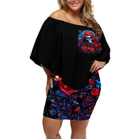 Lady Skull Off Shoulder Short Dress They Ask You To Be Yourself And Yet They Judge You - Wonder Print Shop