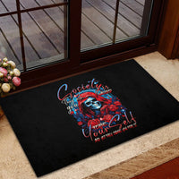 Lady Skull Rubber Doormat They Ask You To Be Yourself And Yet They Judge You - Wonder Print Shop