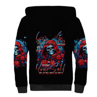 Lady Skull Sherpa Hoodie They Ask You To Be Yourself And Yet They Judge You - Wonder Print Shop