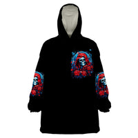 Lady Skull Wearable Blanket Hoodie They Ask You To Be Yourself And Yet They Judge You - Wonder Print Shop