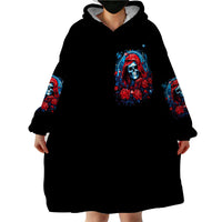 Lady Skull Wearable Blanket Hoodie They Ask You To Be Yourself And Yet They Judge You - Wonder Print Shop