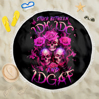 Three Rose Skull Beach Blanket Stuck Between Idk Idc And Idgaf - Wonder Print Shop