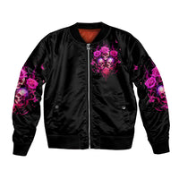 Three Rose Skull Bomber Jacket Stuck Between Idk Idc And Idgaf - Wonder Print Shop