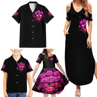 Three Rose Skull Family Matching Summer Maxi Dress and Hawaiian Shirt Stuck Between Idk Idc And Idgaf - Wonder Print Shop