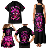 Three Rose Skull Family Matching Tank Maxi Dress and Hawaiian Shirt Stuck Between Idk Idc And Idgaf - Wonder Print Shop