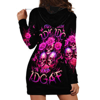 Three Rose Skull Hoodie Dress Stuck Between Idk Idc And Idgaf - Wonder Print Shop