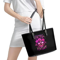 Three Rose Skull Leather Tote Bag Stuck Between Idk Idc And Idgaf - Wonder Print Shop